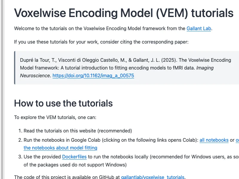 Voxelwise Encoding Model tutorials