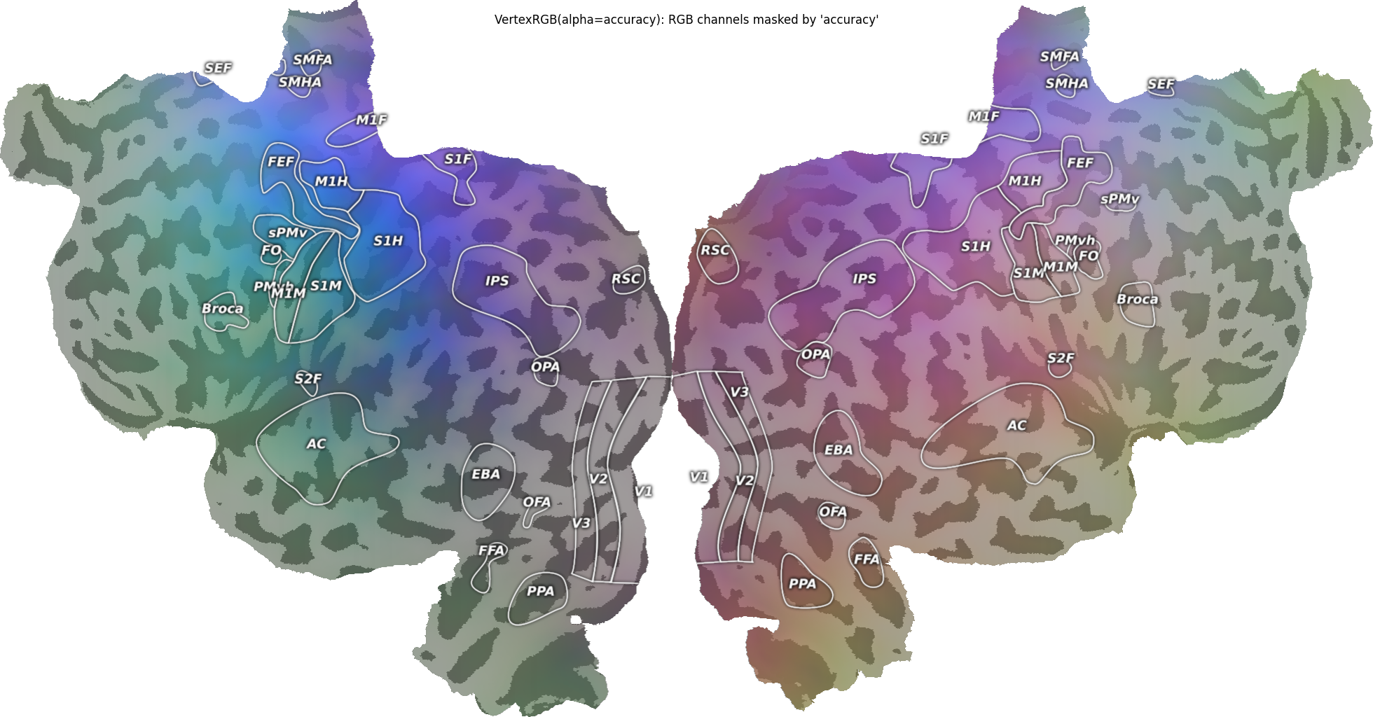 VertexRGB(alpha=accuracy): RGB channels masked by 'accuracy'